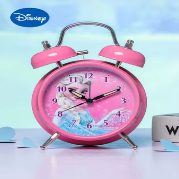 Autentic Disney Frozen Aisha Ceas Deșteptător, Copii Drăguț Fată Specială Student cu Mare Clopot de Alarmă Noptiera Tăcut Luminos