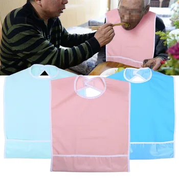 Autentic impermeabil adult masa salopete vârstnicul bavete pentru adulți bătrâni portabil cina alimentare salopete haine îmbrăcăminte protector de mese ajutor