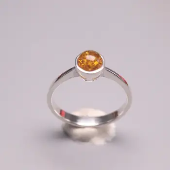 Autentic/Original Argint 925 Sterling Silver Ring pentru Nunti Inel pentru Femei Cadou Minunat pentru Femei Vas Mic Inel de Chihlimbar