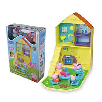 Autentic Peppa Pig Scena Jucării Deformare Familie Fericită Casa Cu Set Joc De Acțiune Figura Model De Păpușă Copil Jucărie Cadou-Oficial Cutie De Original