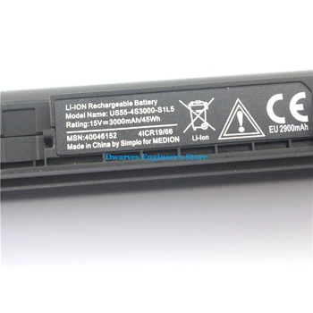 Autentic US55-4S3000-S1L5 Laptop Bateriei pentru Medion Akoya MD98736 MD98456 S6211T S 6615T/MD98456 4ICR19/66 40046152 15V 3000mAh