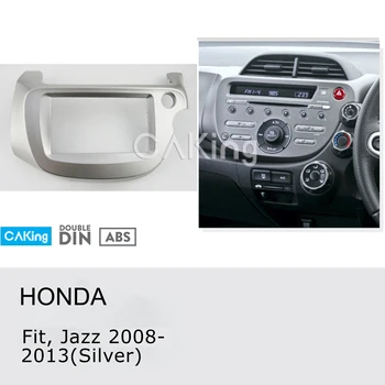Auto 2DIN Măștii Panoului de Radio pentru Honda Fit,Jazz 2008-2013 (Roata Dreapta/Argintiu) Dash Montarea Kit Angel Adaptor pentru Placa de Acoperire Bezel
