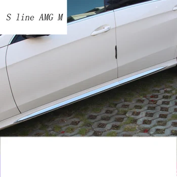 Auto styling Auto Partea de Fusta Masina din oțel inoxidabil Autocolant Partea Corpului Ușă Decor Ornamental pentru Mercedes Benz E Class W212-
