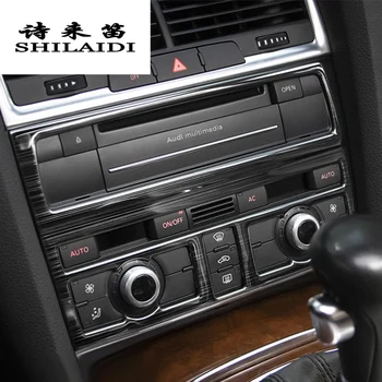 Auto Styling Benzi Aer Condiționat CD Panou Capac Decorativ Sitckers Garnitura Pentru Audi Q7 din inox Auto Accesorii de interior
