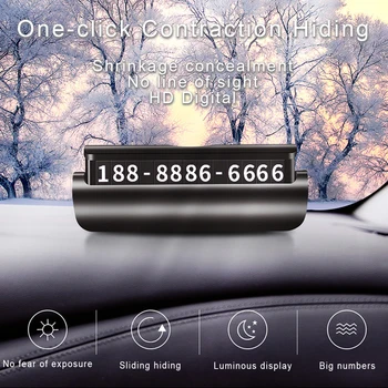 Auto Styling Luminos de Presiune Masina de Parcare Temporare Card Magnetic de Adsorbție Numărul de Telefon Placă de Card pentru Accesorii Auto