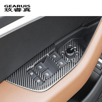 Auto Styling Ușa Cotiera panou din fibra de Carbon Acoperire Autocolant Garnitura pentru Audi A6 C8 2019 Geam de Ridicare Butoane Accesorii Auto