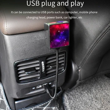 Auto USB cu Led-uri Decorative Atmosfera Lampa Acoperiș de Stele Lumina de Noapte Proiector Reglabil Car Styling Interior Auto Lumina W91F