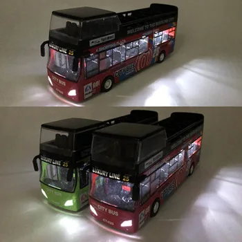 Autobuz de jucărie pentru copii de autobuz mare cu etaj autobuz turistic simulare aliaj model de usa model de masina
