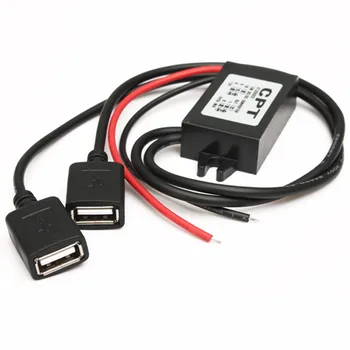 Autoleader 12V la 5V Dual USB Adaptor de Alimentare Cablu Convertor Modul Conector de Alimentare Încărcător Auto Dual USB de Ieșire