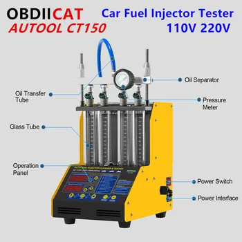 AUTOOL CT150 Masina Testerul pentru Injectorul de Curățare cu Ultrasunete Auto Injectoare Aspirator Duza Pentru Vehicule cu 4 Cilindri Instrument de Diagnosticare