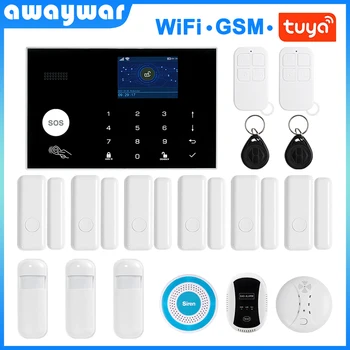 Awaywar Tuya WIFI Wireless GSM Sistem de Alarma de Securitate 433MHz RFID kit APP Control de la Distanță Hoț Inteligent Acasă PIR Detector de Ușă