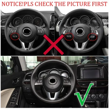 AX Chrome Interior Interior Volan Buton Capac Panou Ornamental Bezel Surround Garnitura Pentru Mazda Cx-5 Cx5 2012 2013 2016