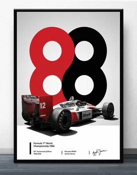 Ayrton Senna F1 Formula Mclaren Campion Mondial De Curse Auto Postere, Printuri De Arta De Perete Panza Tablou Pictura Pentru Camera De Zi Decor