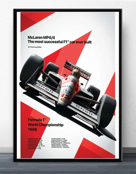 Ayrton Senna F1 Formula Mclaren Campion Mondial De Curse Auto Postere, Printuri De Arta De Perete Panza Tablou Pictura Pentru Camera De Zi Decor