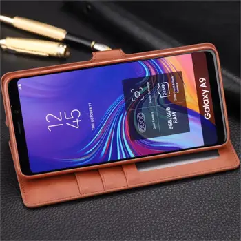 AZNS de Înaltă Calitate Clapa Caz Acoperire Pentru Samsung Galaxy A9 2018 Piele Pu Telefon Geanta Magnetica Toc pentru Samsung Galaxy A9 2018