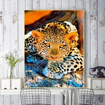 AZQSD DIY Vopsea De Numărul Panza Pictura Kituri de Leopard Cadou Unic de Colorat Cu Numere de Animal Artă Abstractă Decor Acasă