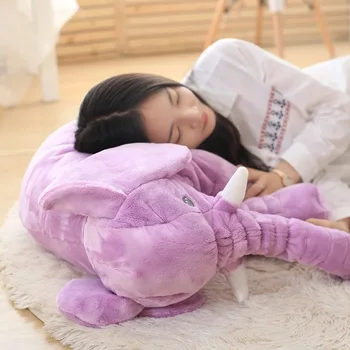 BAAOBAAB 65cm Desene animate Mare Elefant de Pluș Jucărie pentru Copii de Dormit Perna de Spate Animal de Pluș Perna Elefant Baby Doll Cadou de Ziua de nastere
