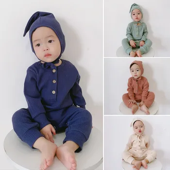 Baby Pure color Romper copil copil pijamale copii acasă cald bucata trening copii haine de fata