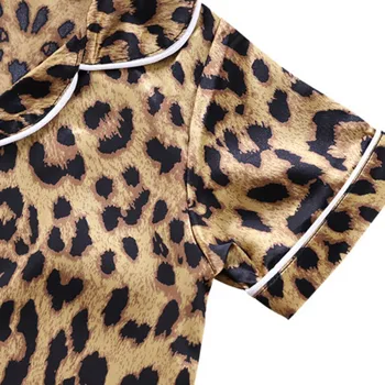 Baby Set De Pijamale Copii Baieti Leopard De Imprimare Utilaje Set Maneca Scurta Bluza Topuri+Pantaloni Scurti Pijamale Seturi De Pijama Fierbinte