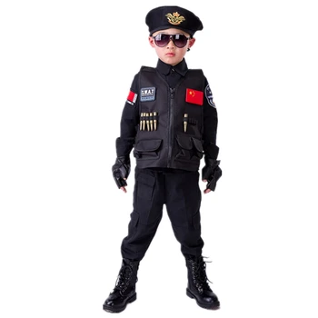 Baieti Copii De Poliție Uniforme Copii Cosplay Polițiști Costume Speciale Armata Uniformă Militară Grădiniță Performanță Stabilită De Îmbrăcăminte