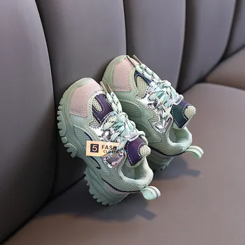 Baieti Pantofi De Tenis Adidasi Fete Curcubeu Pantofi Ochiurilor De Plasă De Încălțăminte Pentru Copii Toddler Dungi Chaussure Zapato Casual SandQ Copilul Nou