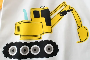 Baietii Noi Desene Animate T-Shirt Cu Maneca Lunga Din Bumbac Imbracaminte Baieti Excavator Tipărite Haine Copii, Tricouri Copii, Tricouri Baietel Topuri