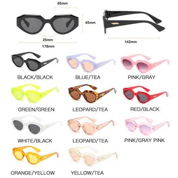 Balama metalică Ochi de Pisica ochelari de Soare pentru Femei de Moda Oval Ochelari de Soare pentru Doamna Transparent Ocean de Lentile de Ochelari de vedere Oculos de sol 2021