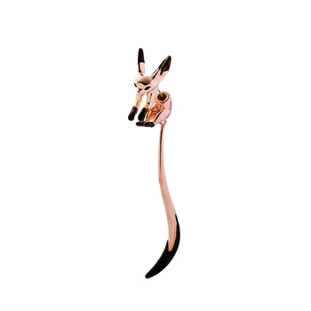 BALANBIU SINGUR Unilaterale Drăguț Fox Picătură Cercel Pentru Femei Cadou Email Negru Alamă Animal Hiperbola Coada Moda Bijuterii
