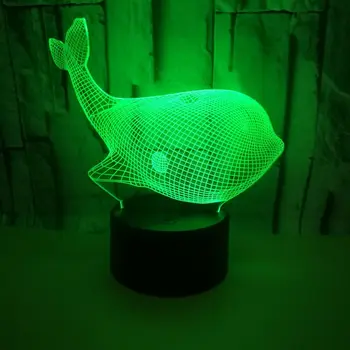 Balena 3d Lumina de Noapte, Acrilic Vizuale Stereo Lampa 3d Led lampă de decoratiuni de Craciun cadou pentru camera copilului lumini