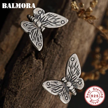 BALMORA Argint 925 Retro Fluture Cercei Stud pentru Femei-Mamă Cadou Etnice Elegante, Bijuterii de Moda Brincos