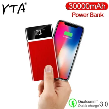 Banca de putere 30000 mAh Telefon Portabil Încărcător de Călătorie în aer liber USB Powerbank Display Digital Poverbank pentru XiaoMi Samsung IPhone