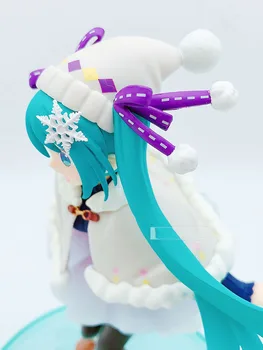 Bandai Haine De Iarnă Hatsune Modele Virtuale Cantareata Miku Jucării Păpuși Ornamente Dulci Japoneze Anime Figura Periferie Peisaj Cadou