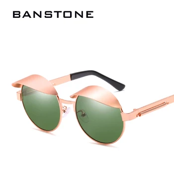 BANSTONE Moda Vintage de Metal Rotund Stil SteamPunk Femei ochelari de Soare Barbati Parasolar Design de Brand Ochelari de Soare Oculos De Sol
