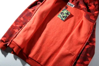 Bape Hanorace Camuflaj Tineretului Liber Periat Hoody Jacheta cu Gluga Trening Tricou Japoneză Streetwear pentru Bărbați