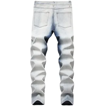 Barbati Blugi Trendy Rupt Bărbați Pantaloni Genunchi Gaura Distrus Nou Original Blugi Bărbați Patru Sezon Pantaloni Lungi De Dimensiuni Mari, Blugi