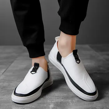Barbati Casual Pantofi Patru sezoane noi din piele mici, albe, pantofi casual, pantofi de piele de tineret valul pantofi Masculino Zapatillas Hombre