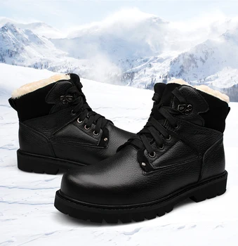 Barbati Cizme Militar în aer liber Cizme din piele Pantofi de Iarna de Pluș Cald Barbati Încălțăminte de Iarnă Pantofi de sex Masculin Adult zăpadă Cizme Barbati
