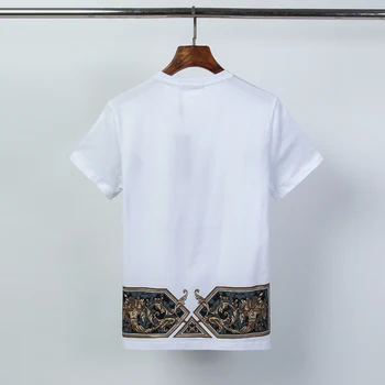Barbati din Bumbac tricou Rotund Decolteu Hip-hop Model Artistic cu mânecă Scurtă T-shirt pentru Barbati PP|420202515