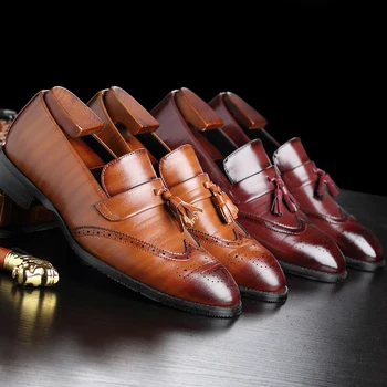 Barbati Din Piele Pantofi Rochie De Design De Pantofi De Brand Clasic Ciucure Bocanc Mans Încălțăminte Damă Pantofi Pantofi Bullock Dimensiuni Mari 37-48