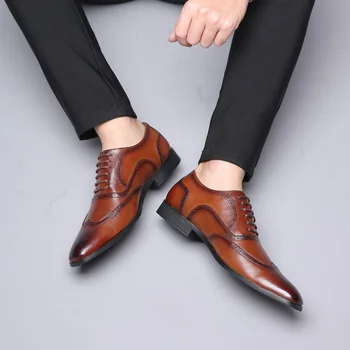 Barbati din piele Pantofi Rochie Formale Petrecere de Nunta Pantofi Pentru Barbati Retro Bocanc Pantofi Brand de Lux pentru Bărbați Oxfords