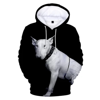 Barbati Hanorac cu Glugă de Toamna de Moda de Proiectare 3D Bull Terrier cu mâneci Lungi Hanorace Strada Imbracaminte en-Gros