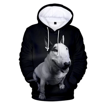 Barbati Hanorac cu Glugă de Toamna de Moda de Proiectare 3D Bull Terrier cu mâneci Lungi Hanorace Strada Imbracaminte en-Gros