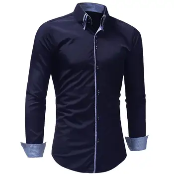 Barbati Maneca Lunga Tricou Rever Moda Contrast Carouri Business Casual Office Button Cardigan de Sus