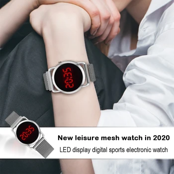 Barbati Mesh Curea Sport Cuarț Ceas Digital cu LED-uri Casual, Cadran Rotund Aliaj Ceas coreean Aliaj Jeleu WatchGifts pentru Bărbați