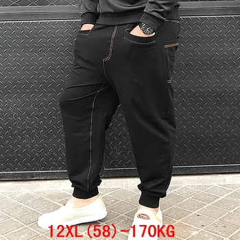 Barbati pantaloni mari 170KG plus dimensiune 11XL 12XL liber întinde de mari dimensiuni 6XL 7XL 8XL 9XL 10XL primăvară pantaloni casual negru 54 56 58