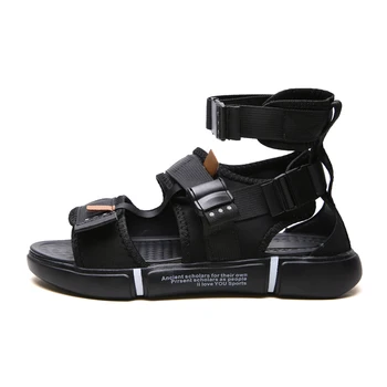 Barbati Pantofi De Vară De Înaltă Top Sandale Moda Barbati Sandale Gladiator În Aer Liber Sandale Casual Pantofi Pentru Bărbați Sandales Homme 2019 Diapozitive