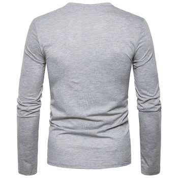 Barbati Slim Fit Maneca Lunga din Bumbac Tricouri 2020 Moda Falduri de Bază T Camasa Barbati Streetwear Casual Tricou Homme Camisetas XXL