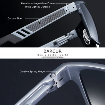 BARCUR de Aluminiu și Magneziu Pătrat Bărbați ochelari de Soare Polarizat Epocă Nuante Femei Ochelari de Soare Pentru Barbati Ochelari de Sport Oculos De Sol