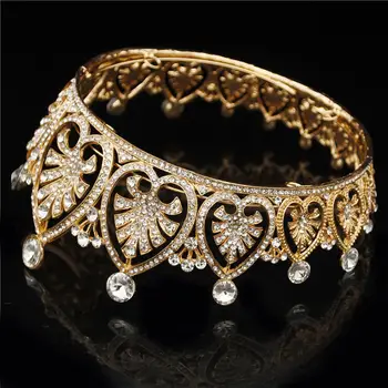 Baroc Coroana de Mireasă Frizură Copac Diademe de Aur și Coroane Printesa Regina Diadema Mireasa, bijuterii de Păr Accesorii de Par de Nunta
