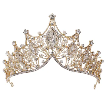 Baroc Handmade Margele de Cristal de Mireasa, Diademe, Coroane Stras Diademă Coroana Concurs pentru Mirese banda de Susținere Accesorii de Par de Nunta